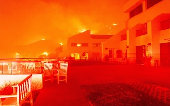 Hillsides burn around Pepperdine University